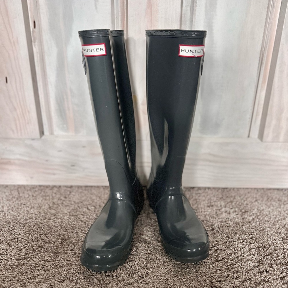 Hunter Tall Gray Rain Boots